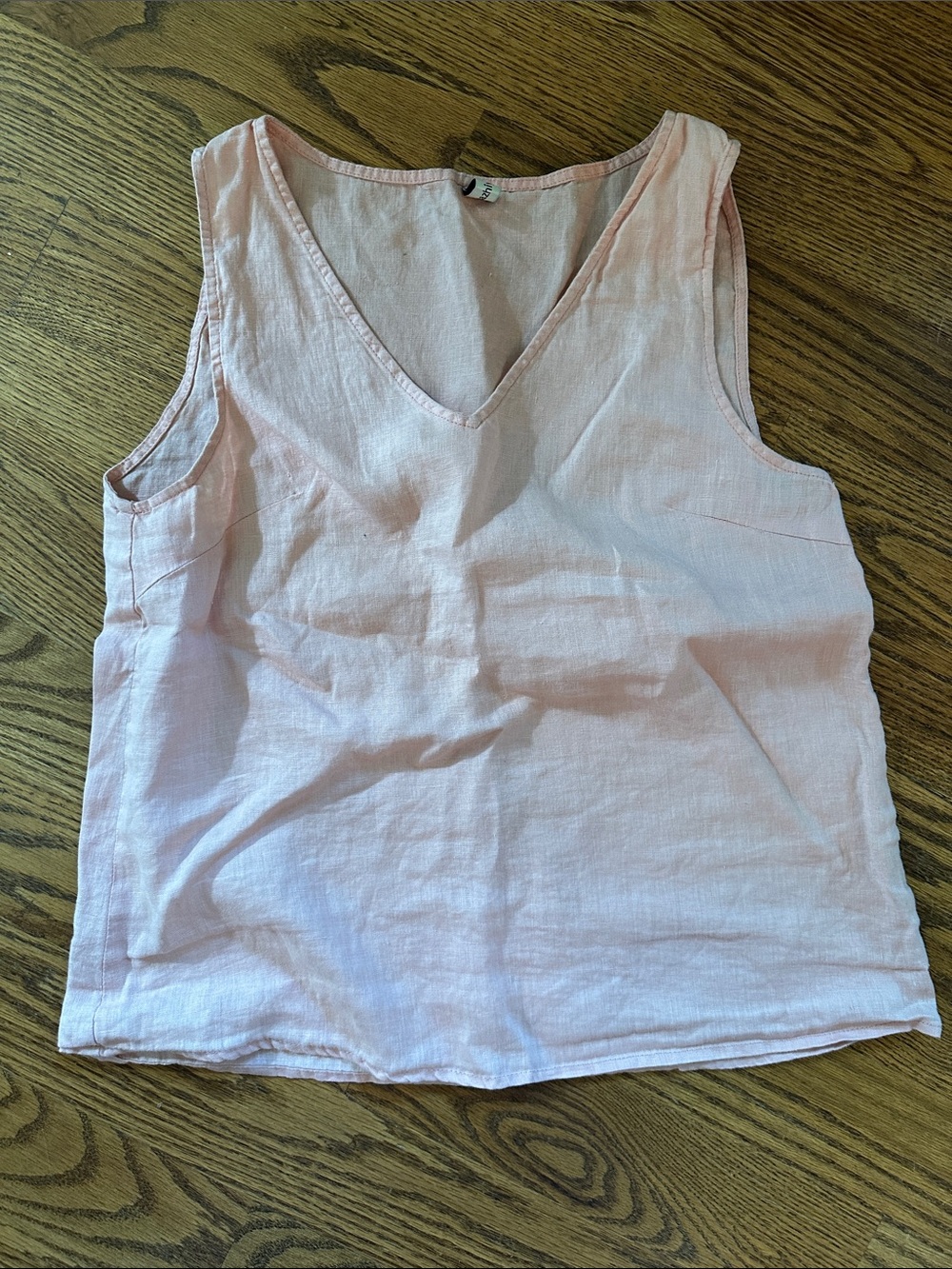 100% Linen blush pink women’s tank top small
